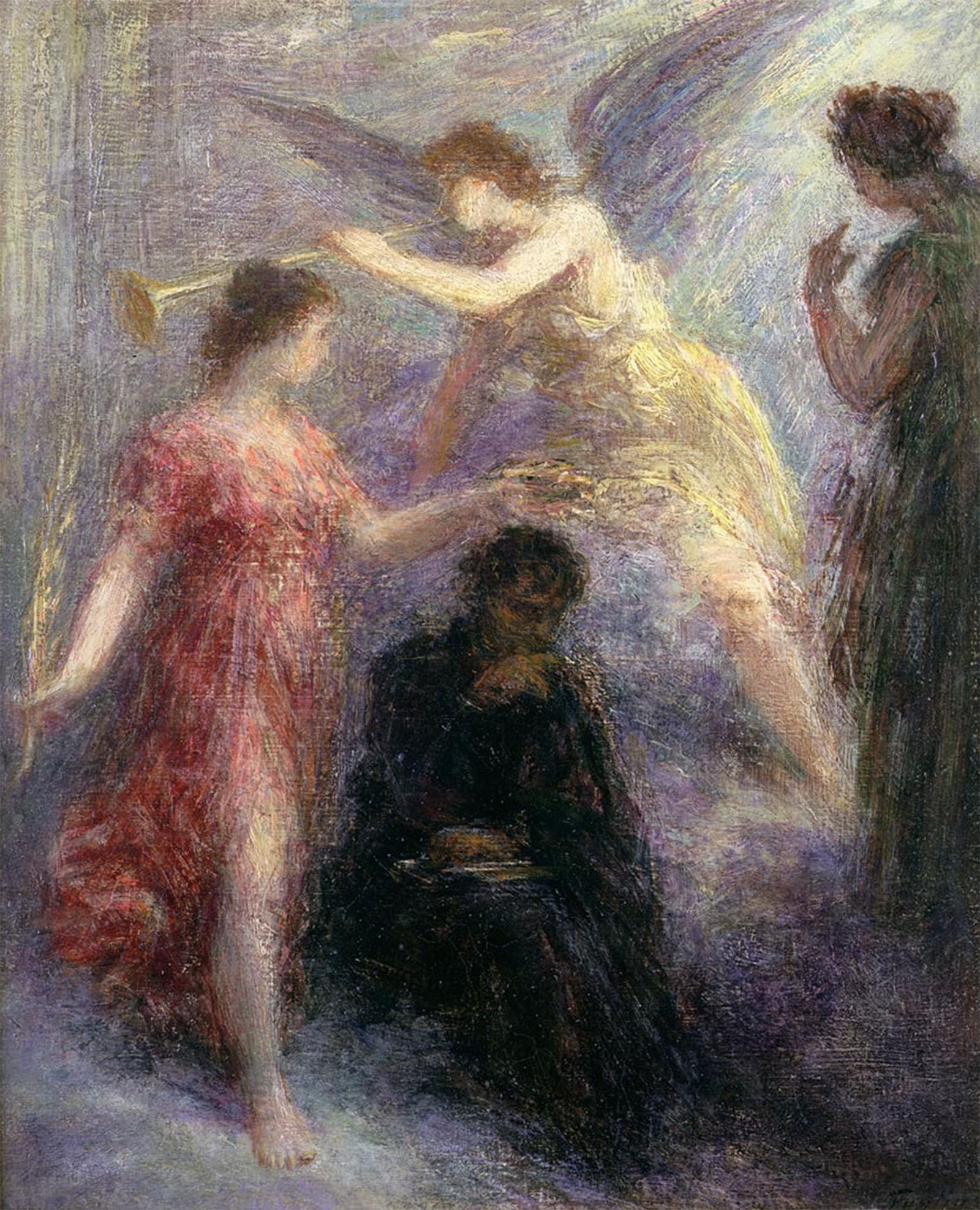ARTXLXXBN Famous Painting Canvas Artwork Graffiti Print Apotheose De Berlioz by Ignace Henri Jean Fantin Latour Portrait Canvas Image for Home Decor 60x90cm