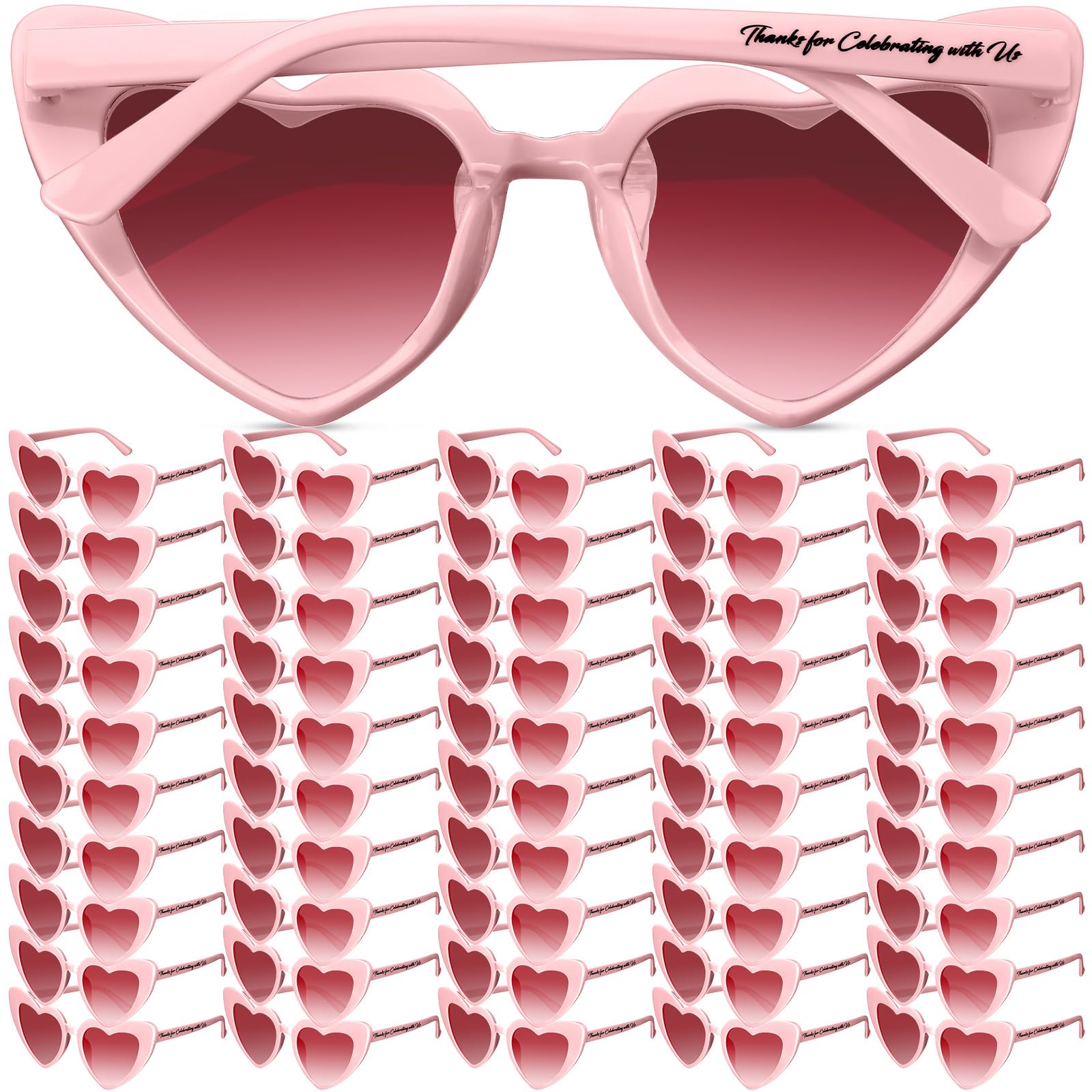 Vabean50 Pcs Wedding Bridal Sunglasses Party Favors for Guests Bulk Heart Shaped Sunglasses Bachelorette Birthday Gifts