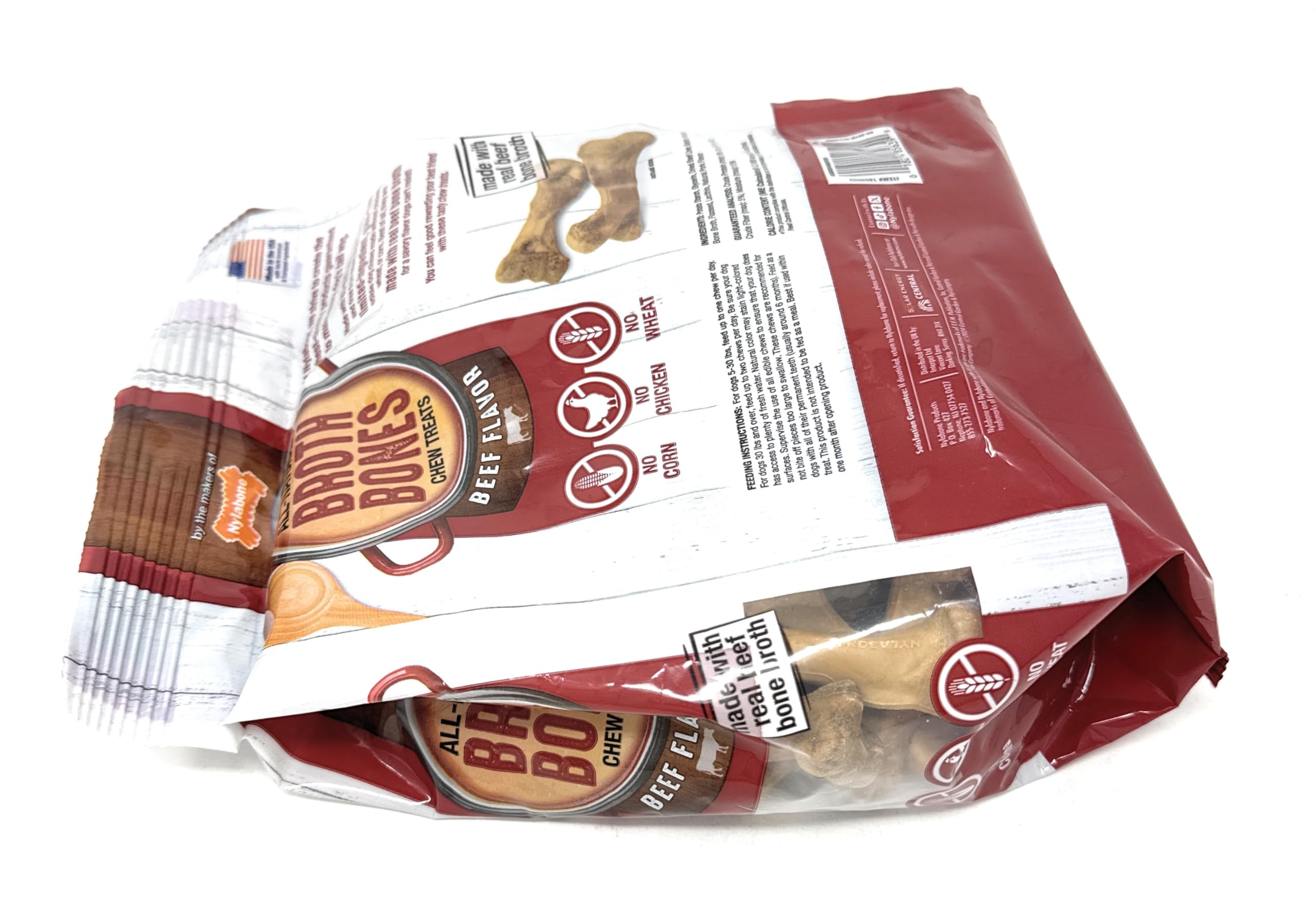 Nylabone Beef Broth Bones for Dogs, 60 Count, 2.6 Lbs thumbnail 8