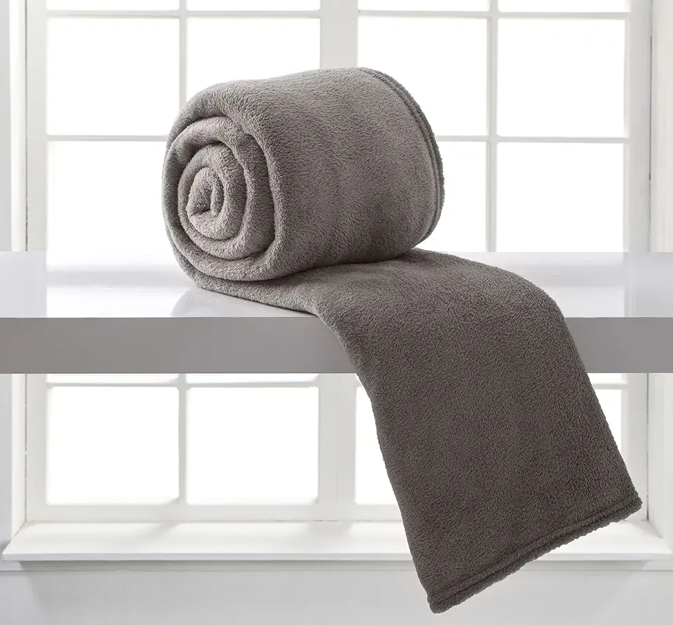 Manta Corttex Microfibra Chumbo, Solteiro, . Tecido