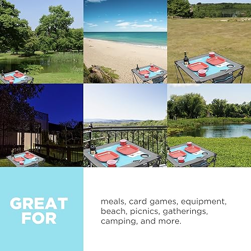 Vista 25 de Mesa de vino plegable creativa al aire libre Portátil Camping playa picnic y patio Rojo