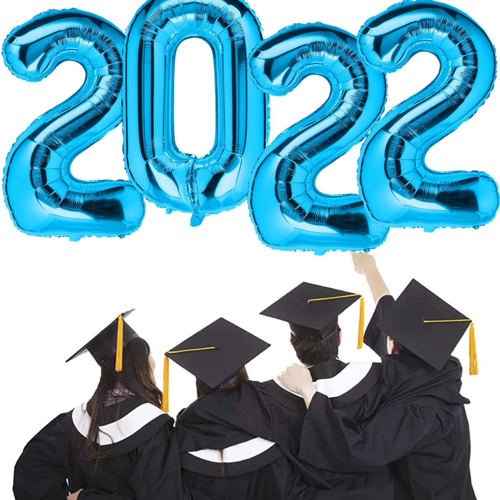 2020 Balloons Blue Number Balloons for 2020 Graduation Balloon Decorations New Year Eve Festival Party Supplies, 40 inch