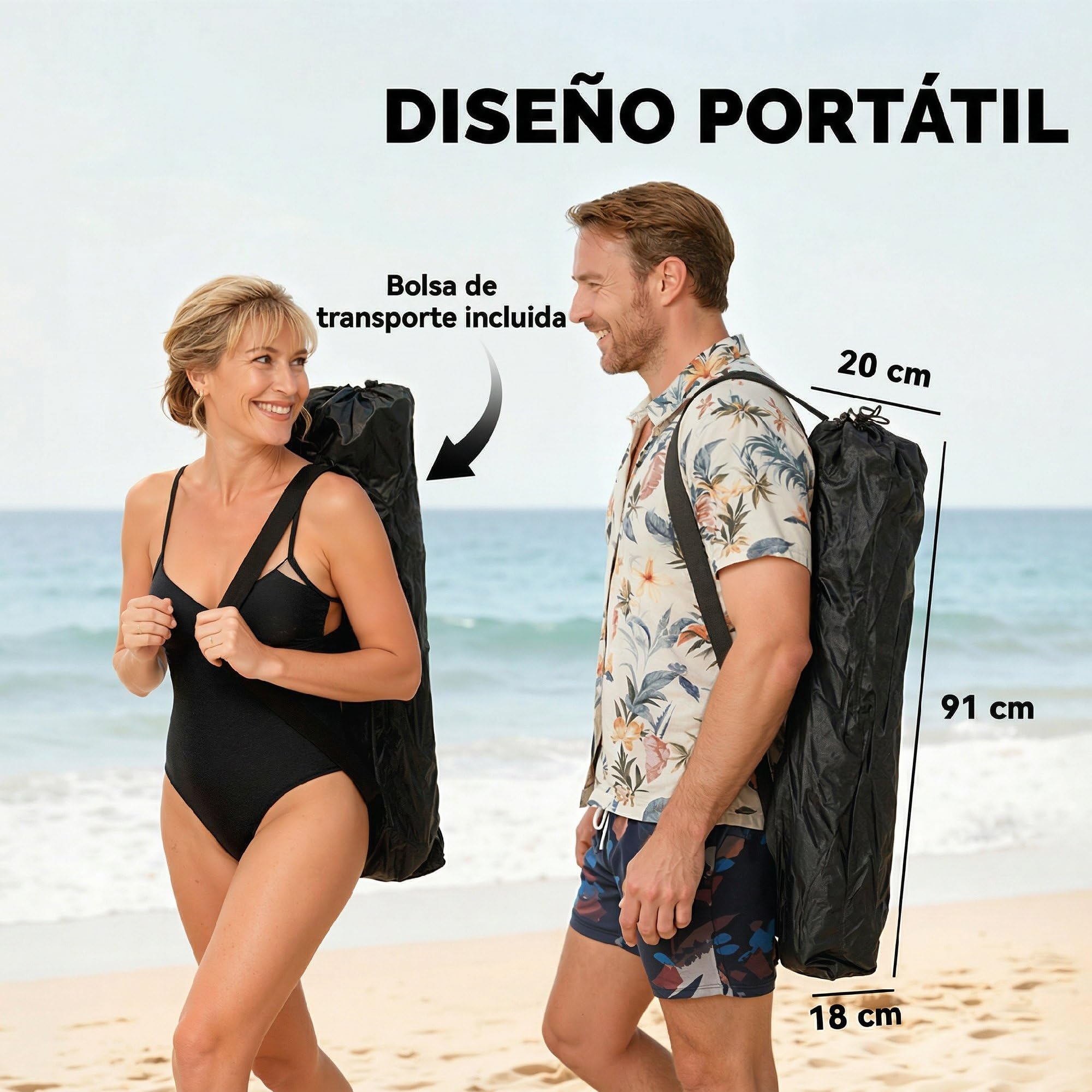 Outsunny Conjunto de 2 Sillas Plegables Camping Tumbonas Camping Portátiles con Respaldo Ajustable 4 Niveles Reposapiés Desmontable Reposacabezas Portavasos Bolsillo Lateral Bolsa Carga 120 kg Negro