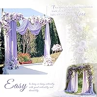 Vista 247 de Tela para envolver arco de boda, 4 paneles de 28 x 20 pies, cortinas de arco de boda rosa para ceremonia, cortinas de tela de gasa para cenador