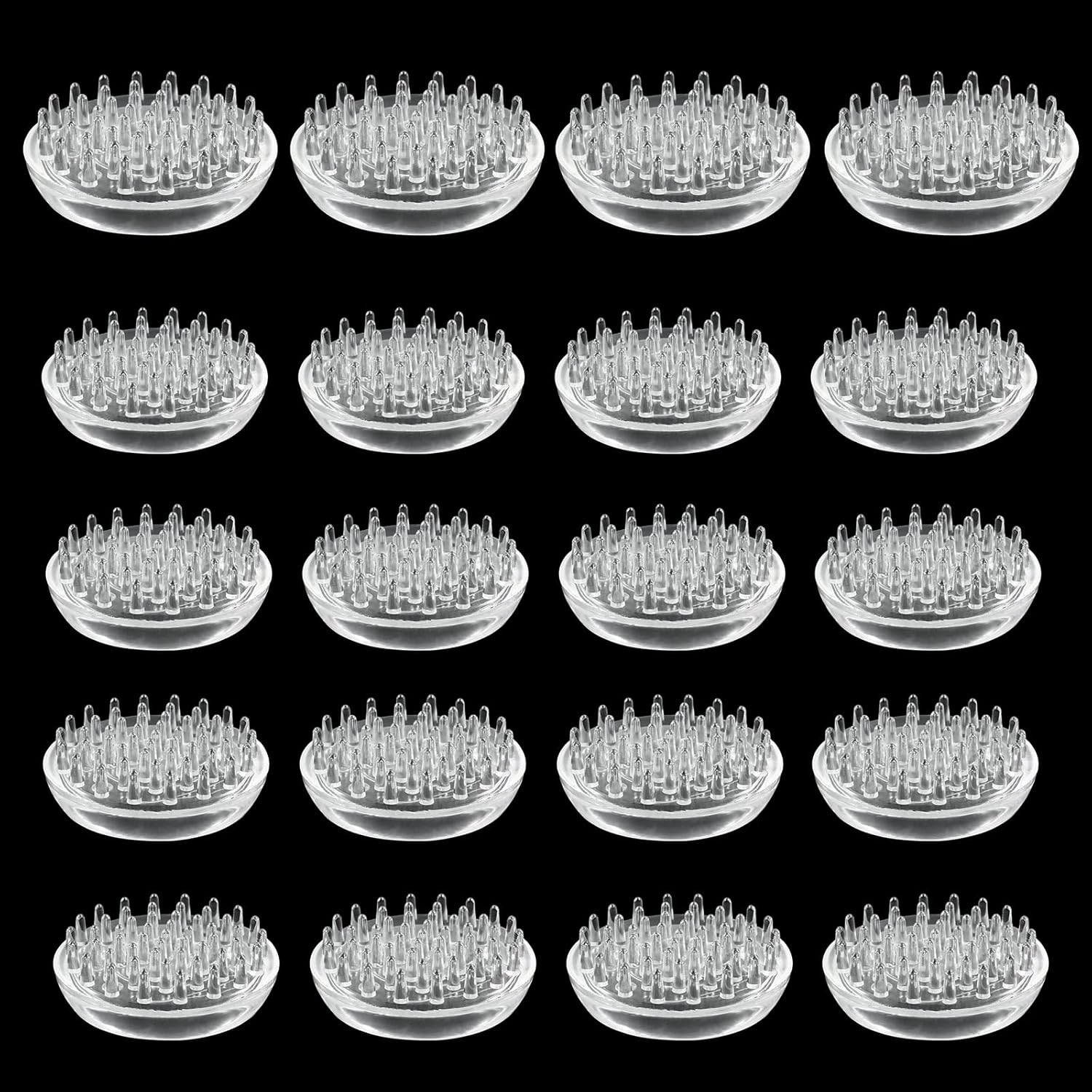 Biaungdo 20 Pcs Carpet Protector Spiked Caster Cups, Clear Plastic