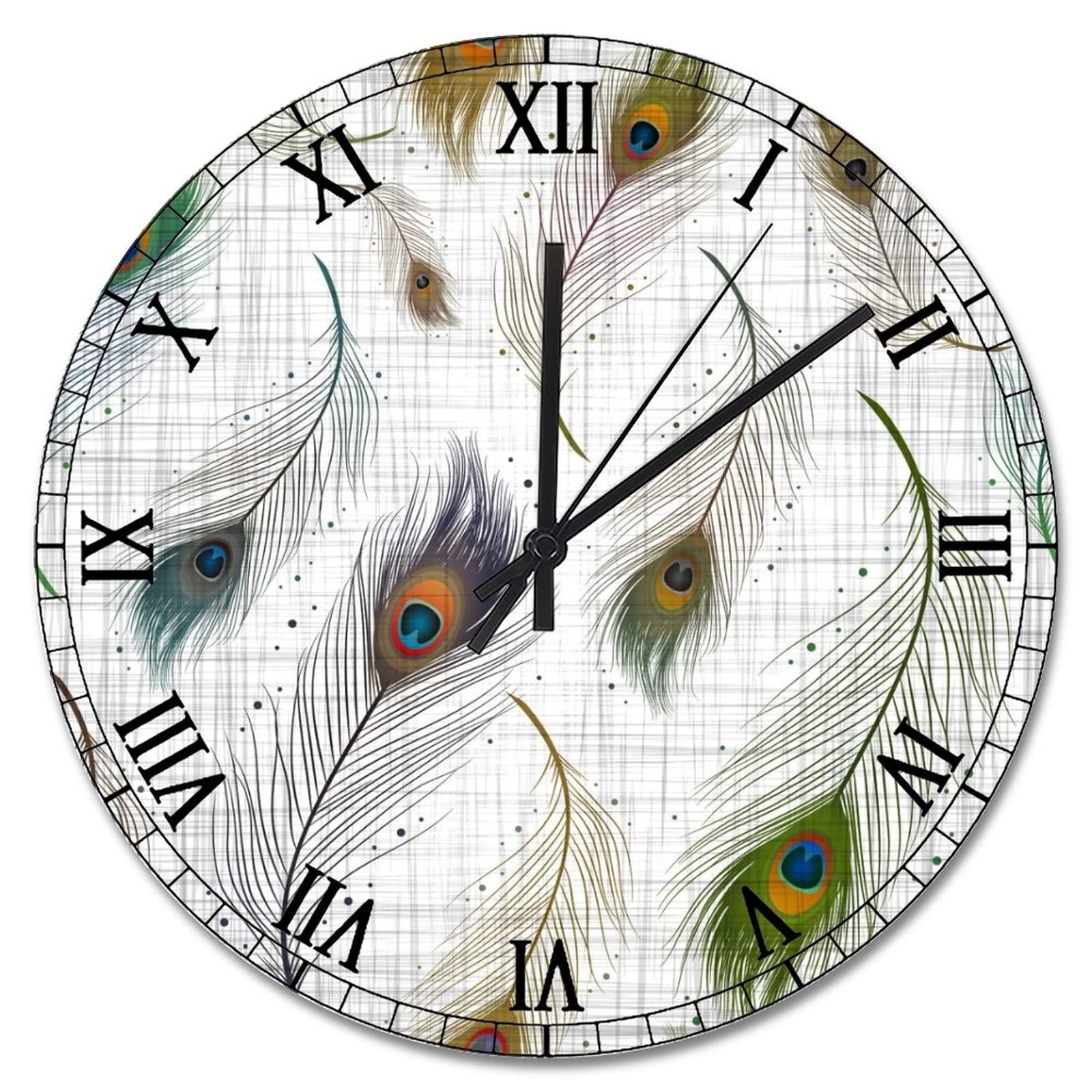 Horloge murale paon vintage bleu sarcelle pour sublimer le salon