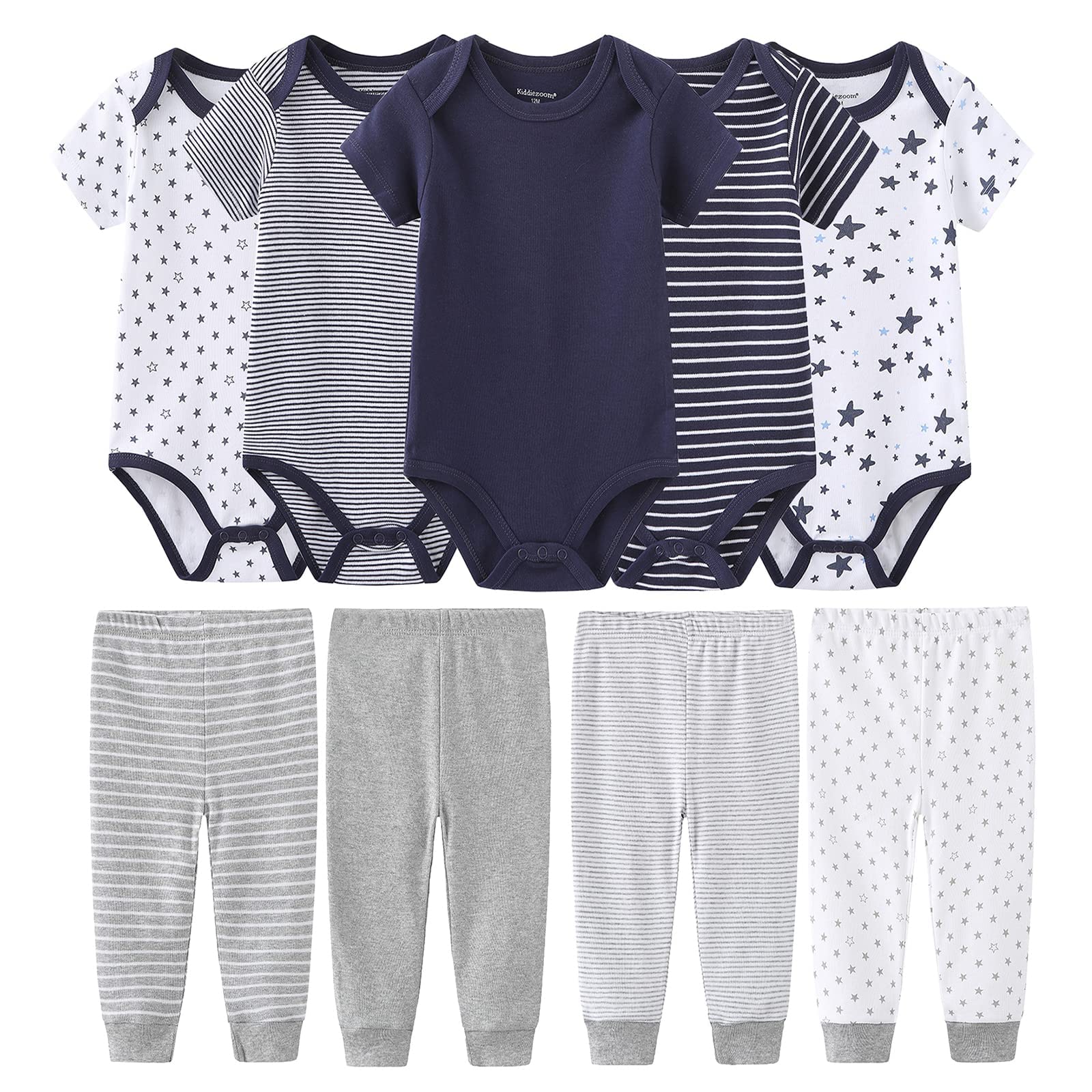 MAMIMAKA Newborn Baby Clothes Set Short Sleeve Baby Boy pants Baby Girl bodysuits Baby Layette Sets 3-6 Months