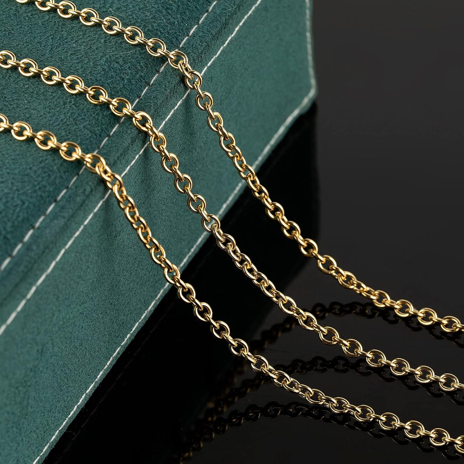 16.4 Feet Gold Chain Spool Stainless Steel Rolo Cable Chains for Jewelry Making Cross Bracelets Necklace Chains Bulk with Lobster Clasps and Jump Rings - Image 5
