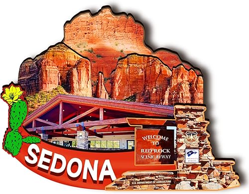 Imán de madera Sedona de Estados Unidos 3D para nevera, recuerdos coleccionables, decoración hecha a mano, artesanías 2