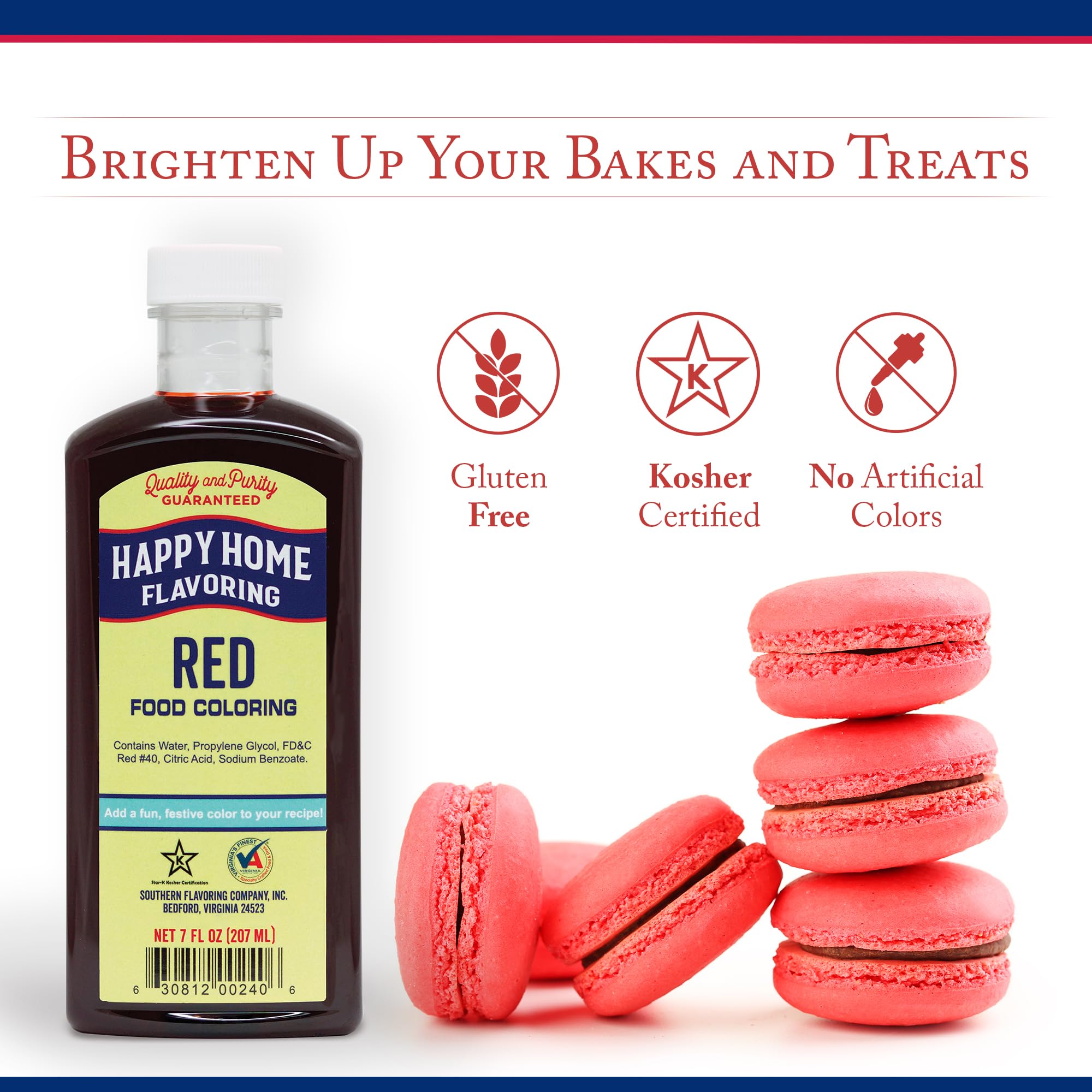 Happy Home Flavoring Red Food Color, 7 oz.