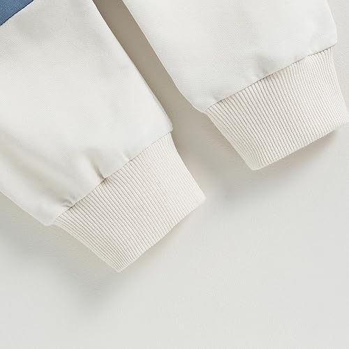 Vista 6 de Kupretty - Conjunto de sudadera de manga larga con colores contrastantes y pantalones deportivos para bebé niño, ropa de otoño e invierno