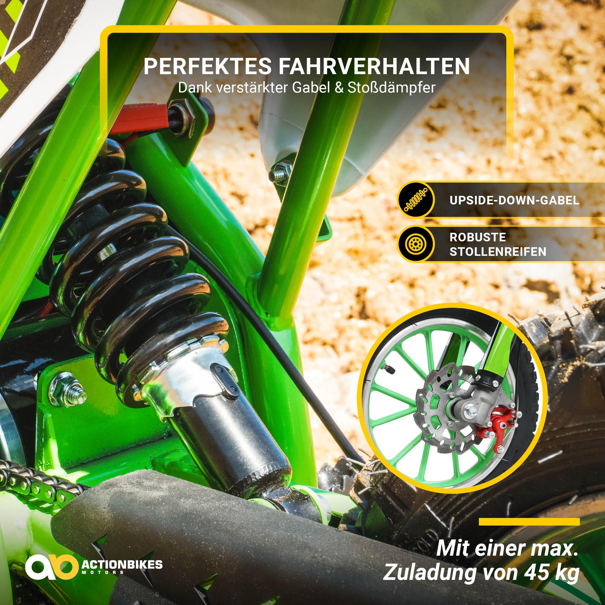 Actionbikes Motors Kinder Elektro Crossbike Viper | 𝟭𝟬𝟬𝟬 Watt Motor bis 𝟐𝟒 km/h - Motorrad - Pocket Bike - Dirt Bike - Pocketbike - Motorsport - Dirtbike - Cross - Enduro ab 8 Jahren (Grün)
