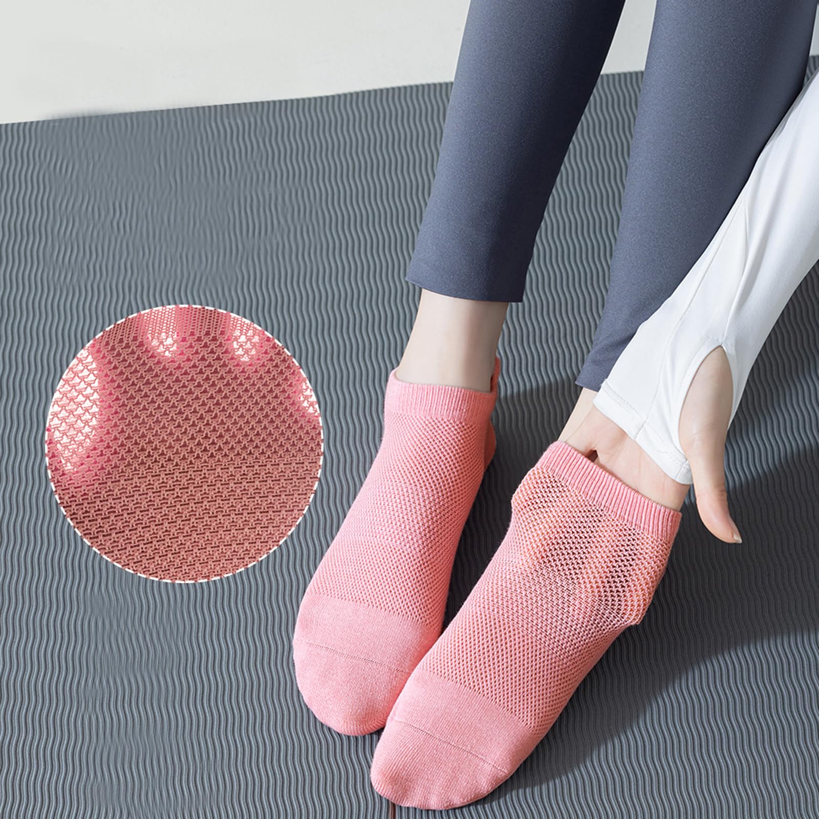 Tergy 8 Pairs Yoga Socks with Grip for Women Anti Skid Gripper No Slip Socks for Pilates, Barre, Dance,Yoga