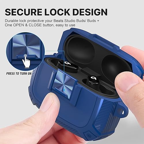 Miniatura 2 de Maxjoy Funda para Beats Studio Buds, Studio Buds Plus 2023 con cerradura, Studios Bud + fundas protectoras a prueba de golpes con llavero para Beats