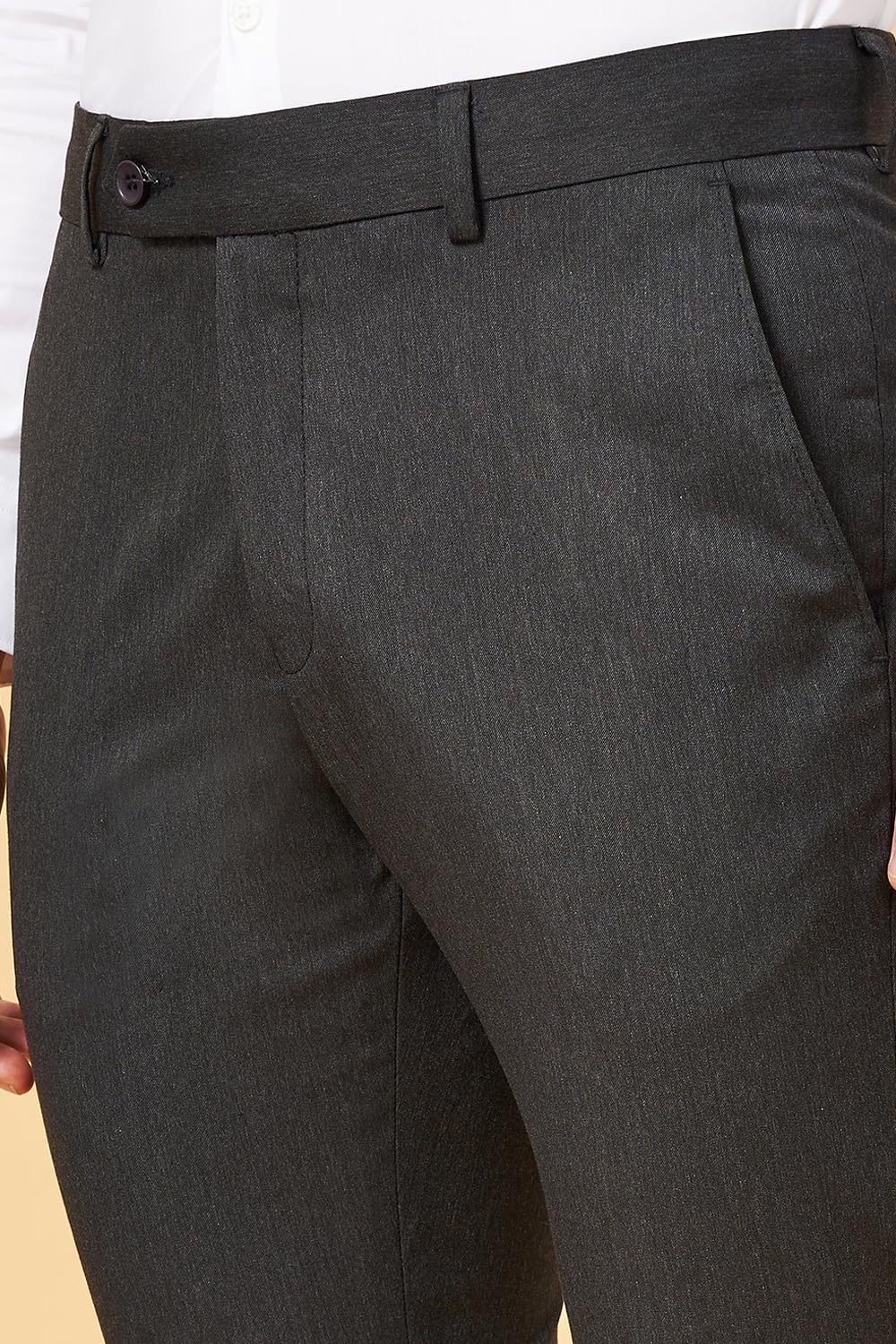 Peregrine by Pantaloons Men's Trousers Charcoal Grey 1
