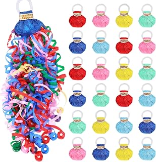 24Pack No Mess Streamers,Color Mix Hand Throw Streamers Poppers,No Mess Confetti Poppers for Wedding,Birthday,Party Celebrations,Graduation,Party Favors Shows