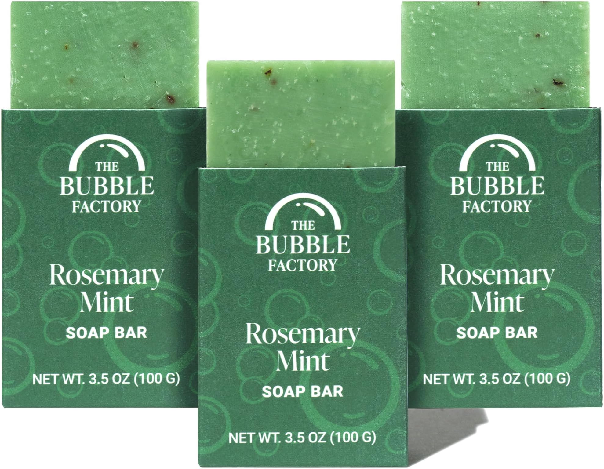 Handmade Natural Bath & Body Soap Bar, Vegan, All-Natural, Palm Oil Free, Made in USA with Shea Butter + Essential Oils, Rosemary Mint, 3 Bars