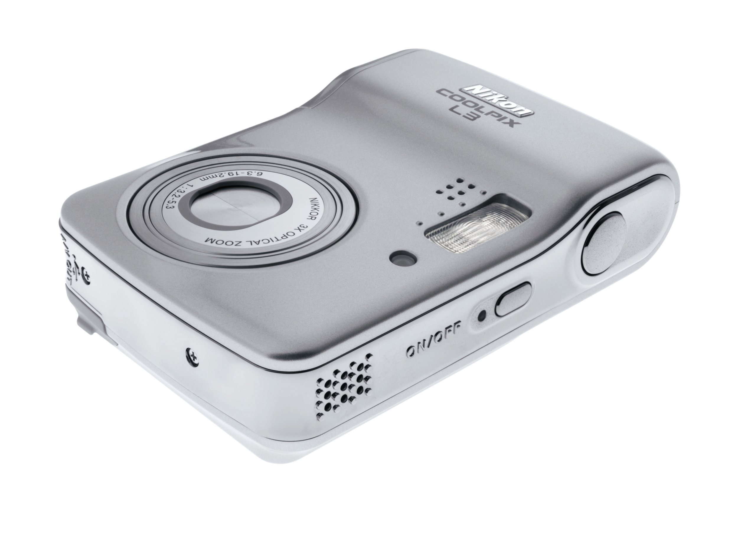 Nikon Coolpix L3 5.1MP Digital Camera with 3x Optical Zoom (White