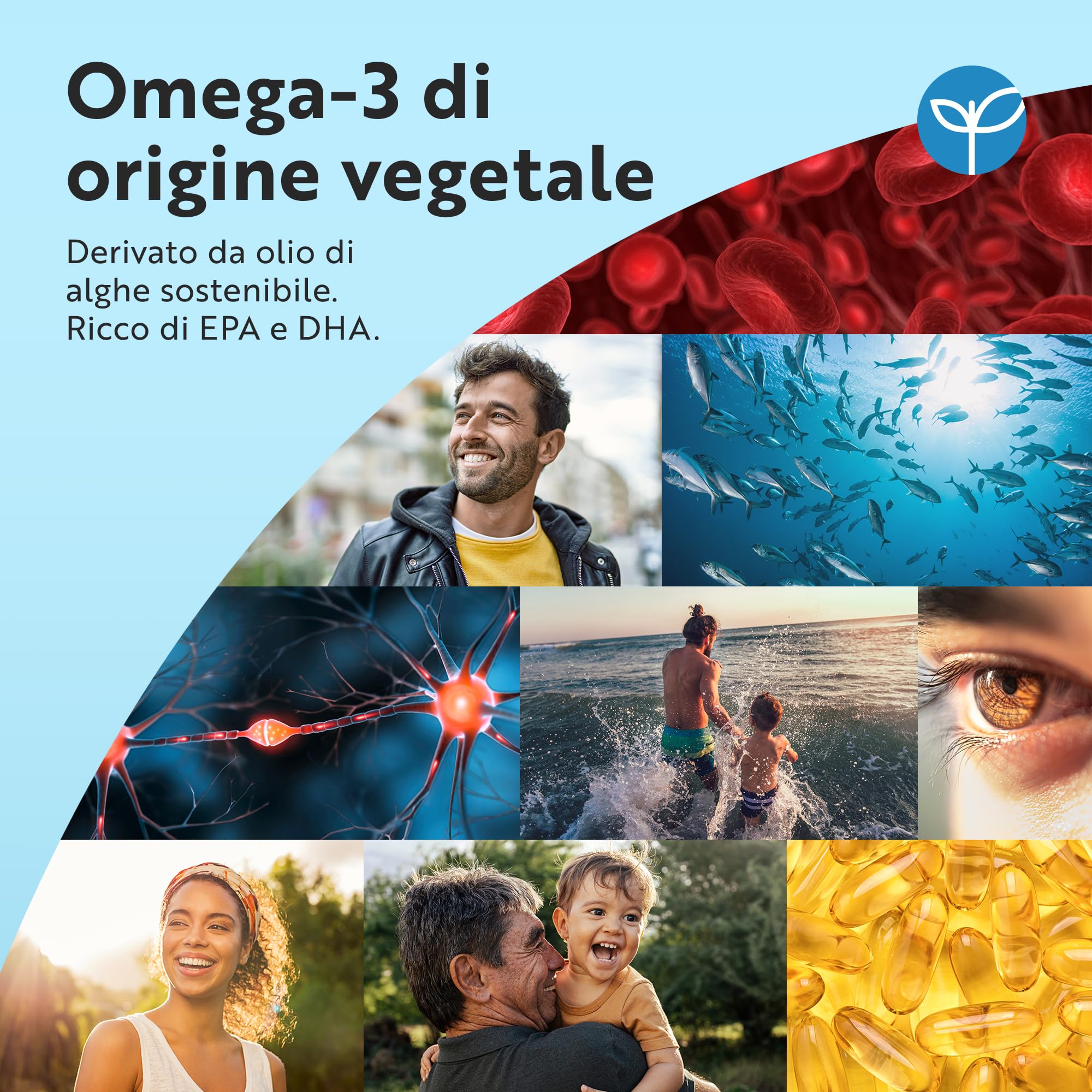 Nutravita Omega 3 Vegan Ad Alta Efficienza 2000mg - 60 Capsule Molli Vegane - 600mg DHA e 300mg EPA - Integratore Omega 3 Derivato da Olio di Alghe - per la Salute del Cuore