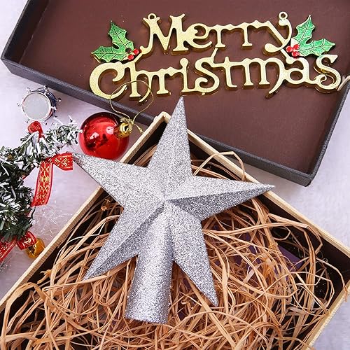 Miniatura 5 de Aneco - Estrella con brillantina para decorar el arbolito de navidad, decoración para la parte de arriba del arbolito