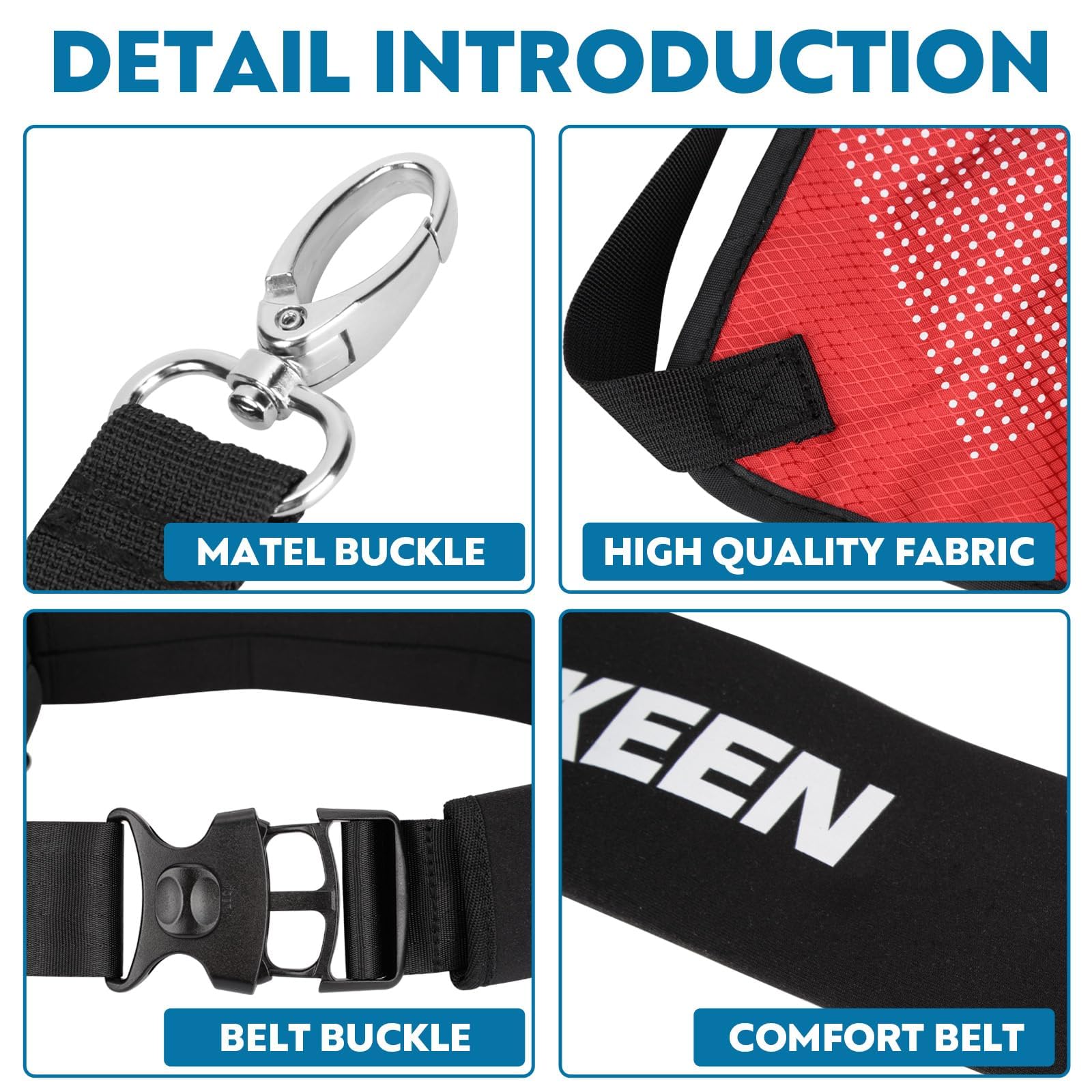 Hikeen Swimming Parachute Resistance Set Training Equipment with 3 Parachute & Adjustable Length Swim Belts for Adults