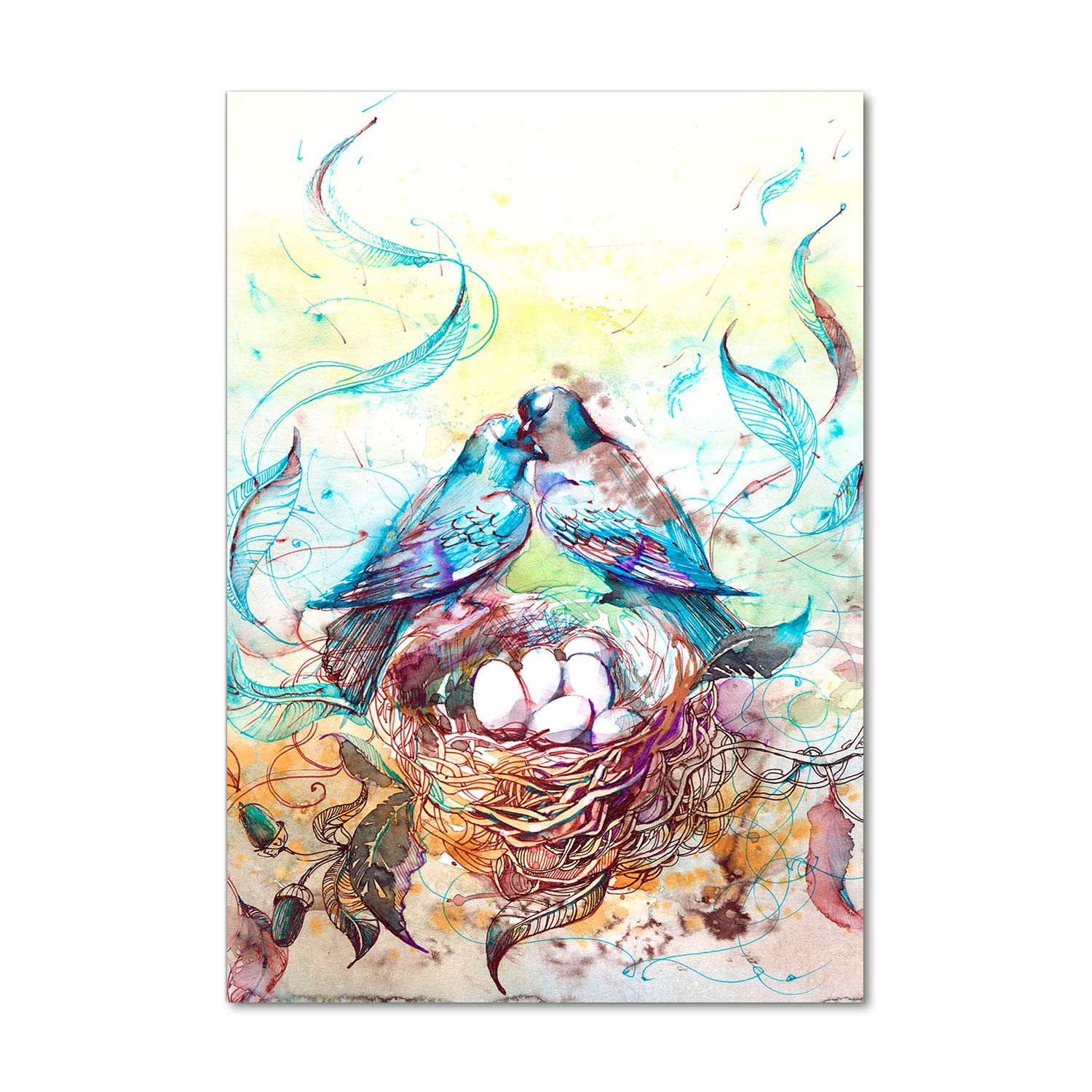 Mural art en verre acrylique Tulup 70x100 | Une œuvre d'art moderne bleu famille