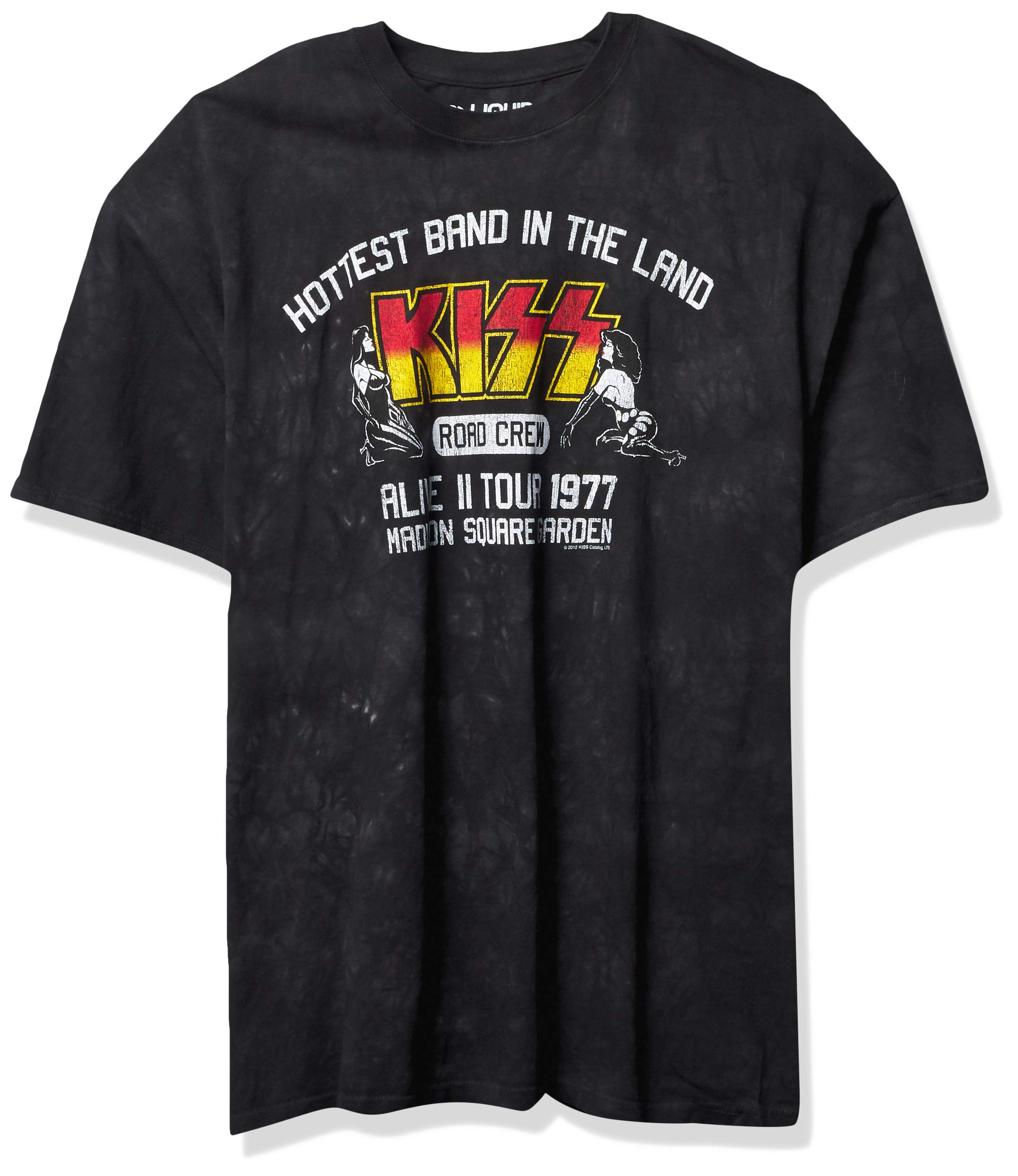 Liquid Blue Men's Kiss Road Crew '77 T-Shirt, Black