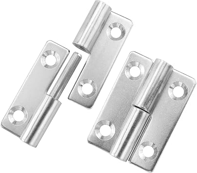 2PCS 2Inch Left Handedness Mini 304 Stainless Steel Lift Off Hinges with Screws Detachable Slip Joint Small Flag Hinges Rising Butt Door Hinges