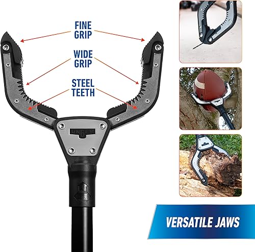 Miniatura 3 de Unger Herramienta profesional de 42.5 pulgadas con cabezal giratorio, recogedor de basura al aire libre, pastilla de garra resistente, limpieza