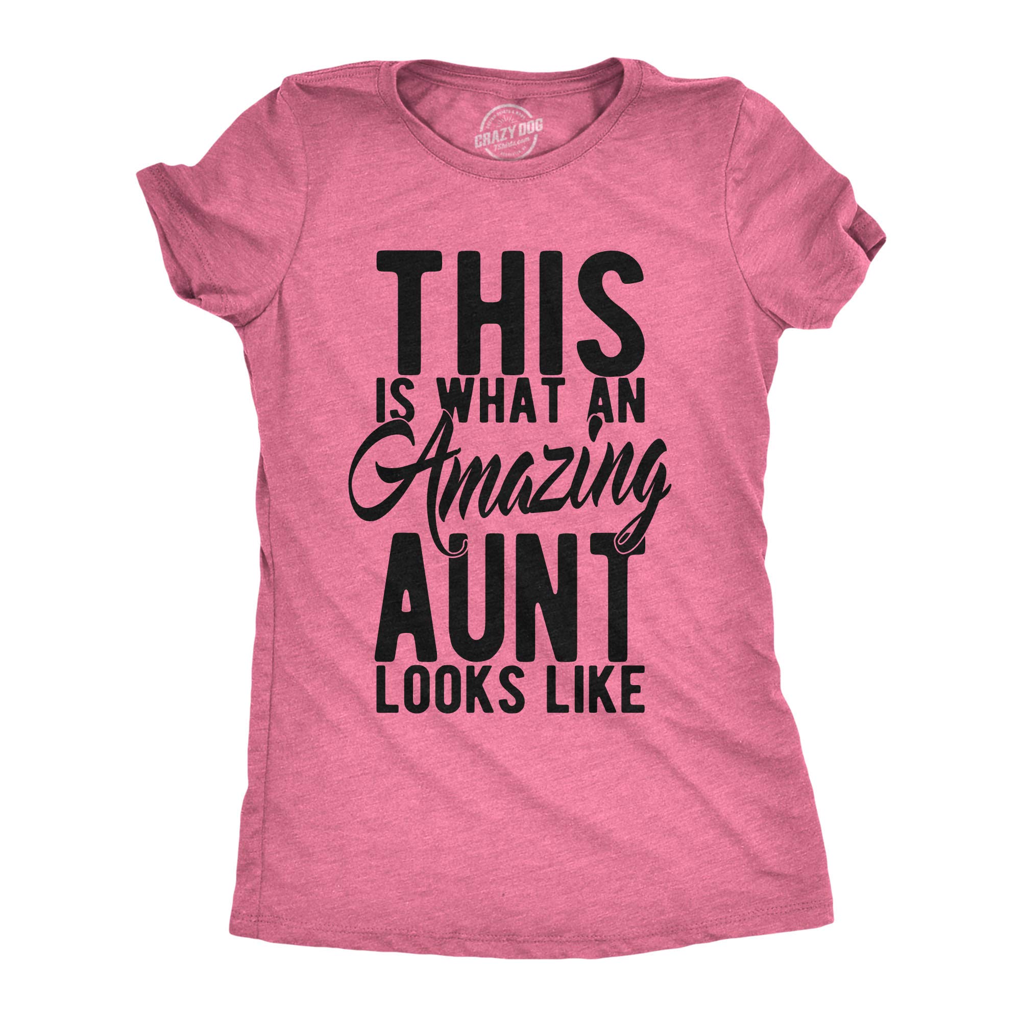 Crazy Dog T-ShirtsWomens This is What an Amazing Aunt Looks Like T Shirt Funny Family Tee for Ladies