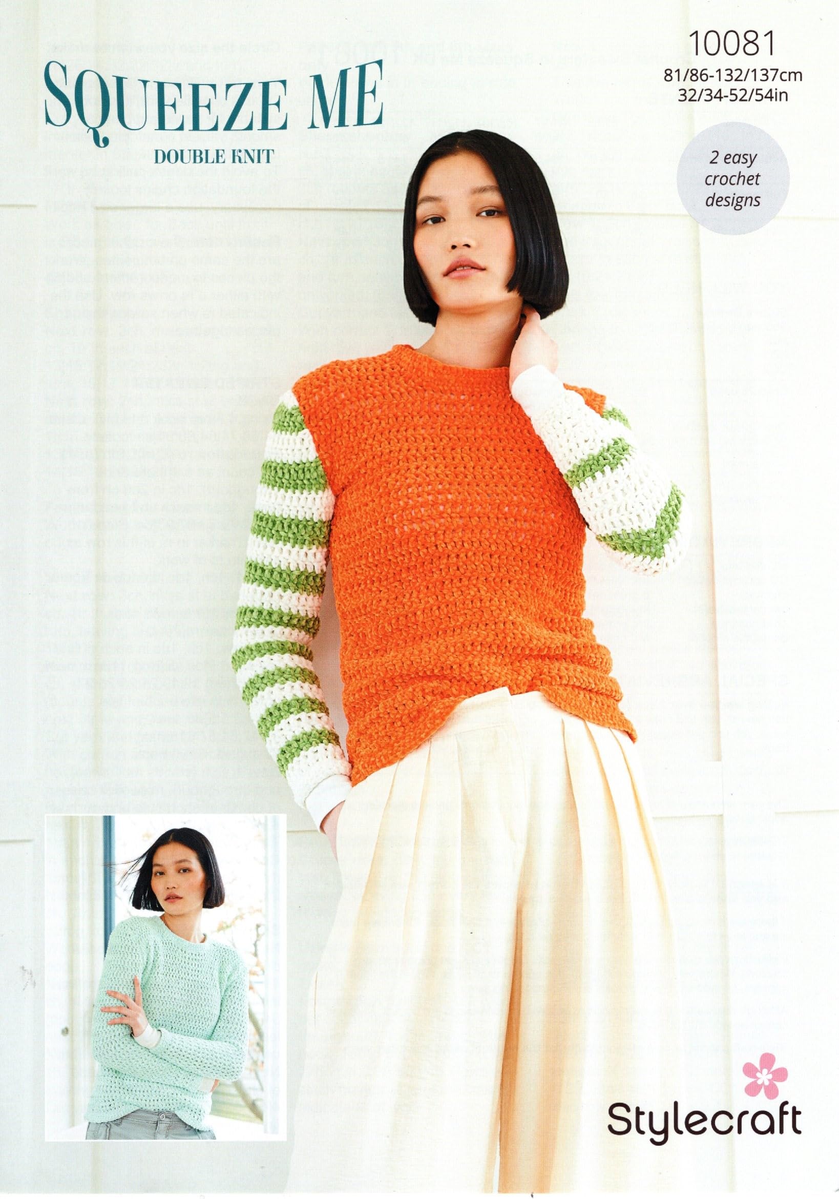 Stylecraft DK Crochet Pattern - 10081 Ladies Sweaters (2 Easy Crochet Designs)