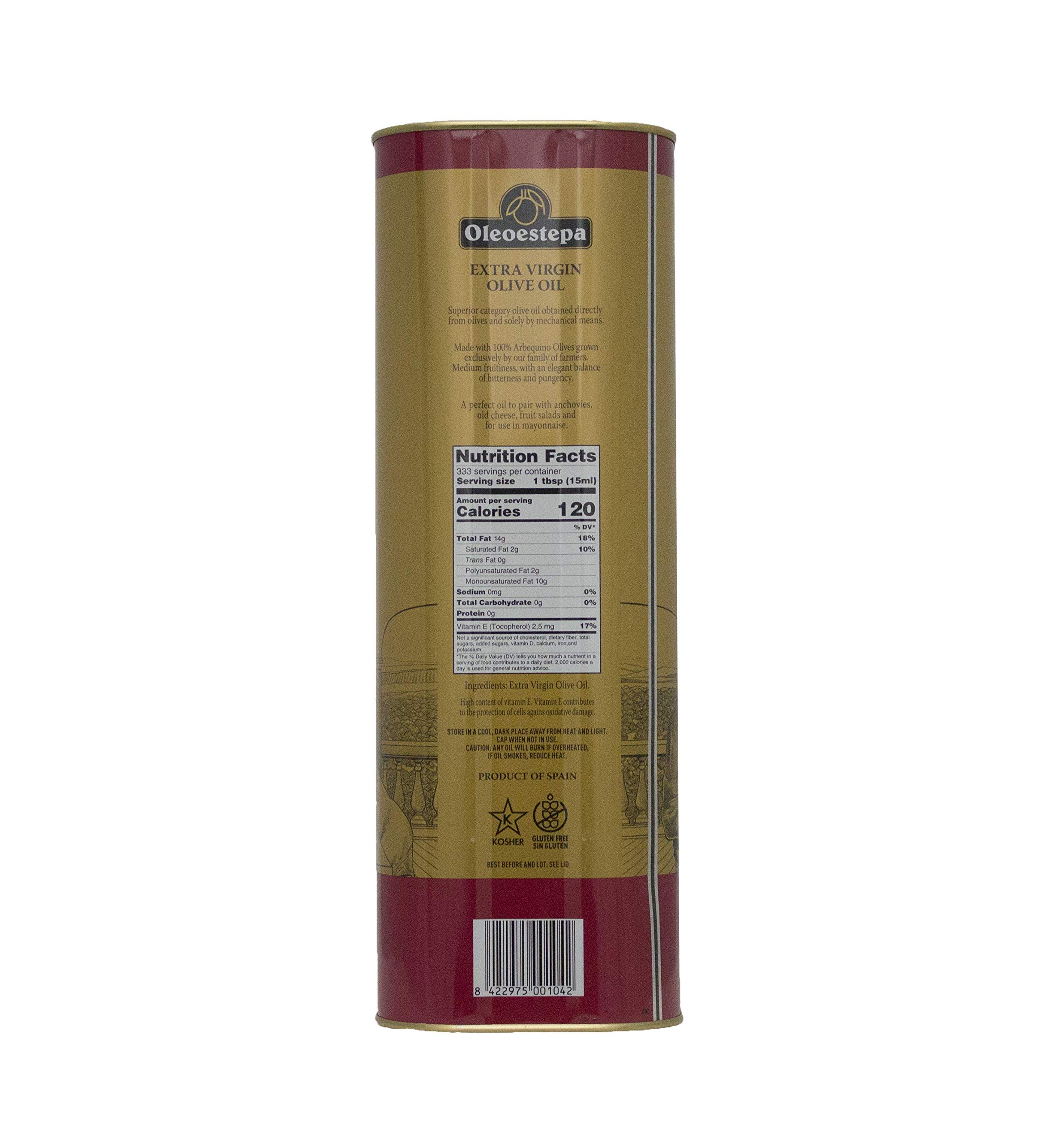 Oleoestepa Arbequina - Aceite de Oliva Virgen Extra 5 L – DOP Estepa – Extracción en Frío – Variedad Arbequina – Frutado con notas de aceituna madura – Ideal para maridaje y mayonesas