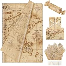 AnyDesign 60 Sheets Vintage World Map Tissue Paper Retro Brown Travel Explore The World Gift Wrapping Paper for DIY Crafts Holiday Party Supplies, 13.8 x 19.7 Inch