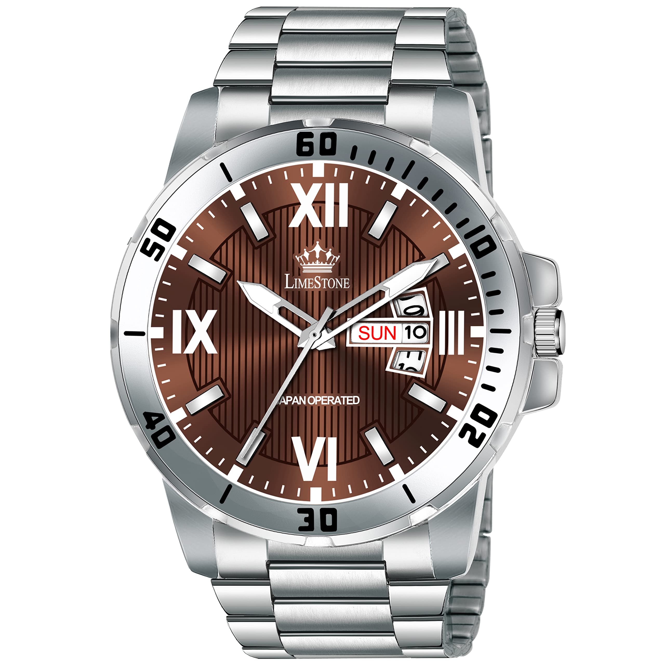 LIMESTONE Day and Date Functioning Steel Strap Adult Boys Quartz Analog Watch - for Men (B0B5R1GQ3Q) Amazon Price History, Amazon Price Tracker