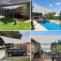Vista 2 de E&K Sunrise 10 x 10 pies Toldo tipo vela impermeable para exteriores, toldo rectangular para sombrilla, protección UV para pérgola, patio, jardín