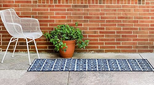 Miniatura 3 de Unique Loom Sabrina Soto Sabrina Soto Outdoor Collection - Alfombra Aston (2 x 8 pies, color negromarfil)