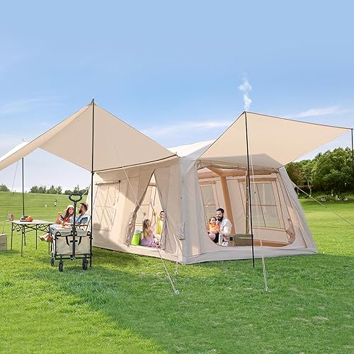 Miniatura 11 de Inflatable Tent for Camping, Waterproof Oxford Large Blow Up Hot Tent with Pump, Easy Setup Inflatable Glamping House Air Tent for Family