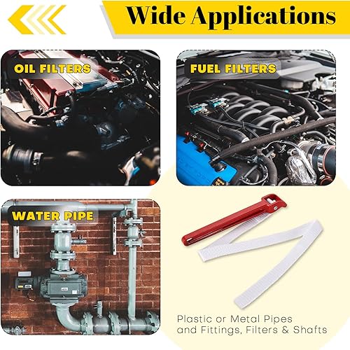 Miniatura 6 de Llave de correa de 12 pulgadas  Llave ajustable de tubo de nailon resistente para extracción de plomería y filtro de aceite
