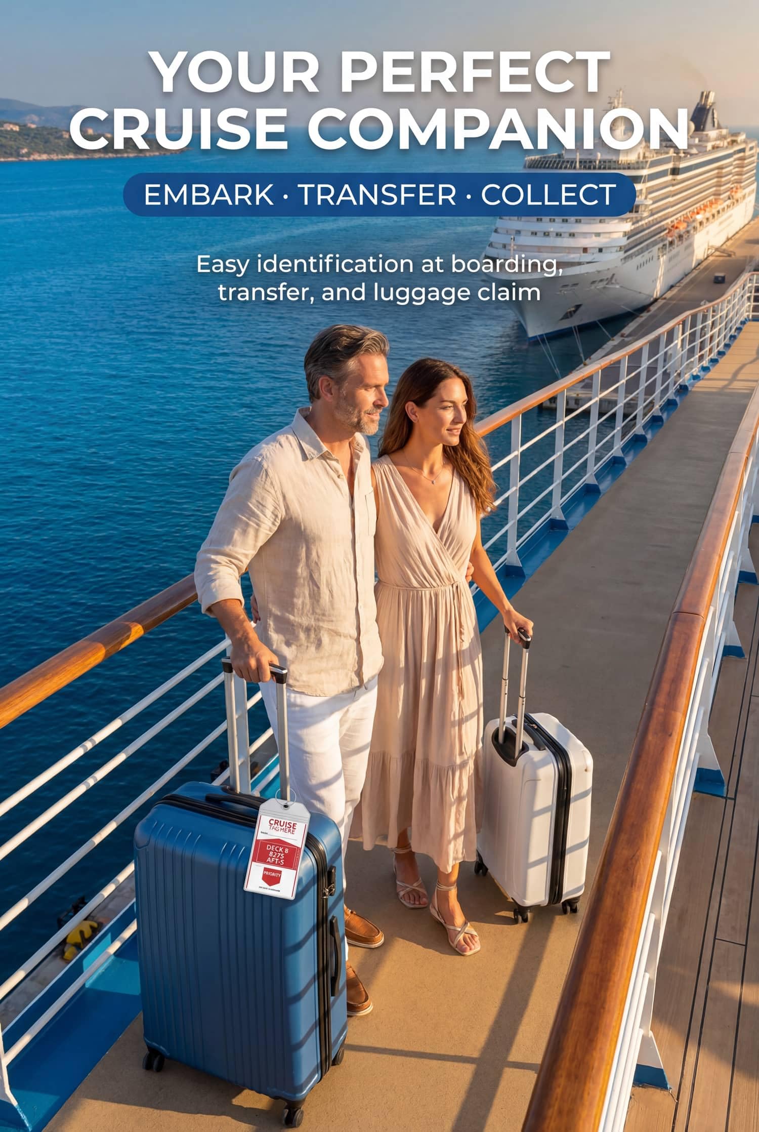 Kofferanhänger für Kreuzfahrt, XXL Cruise Gepäckanhänger (4 Pack, 19*11cm) – Ansicht 2