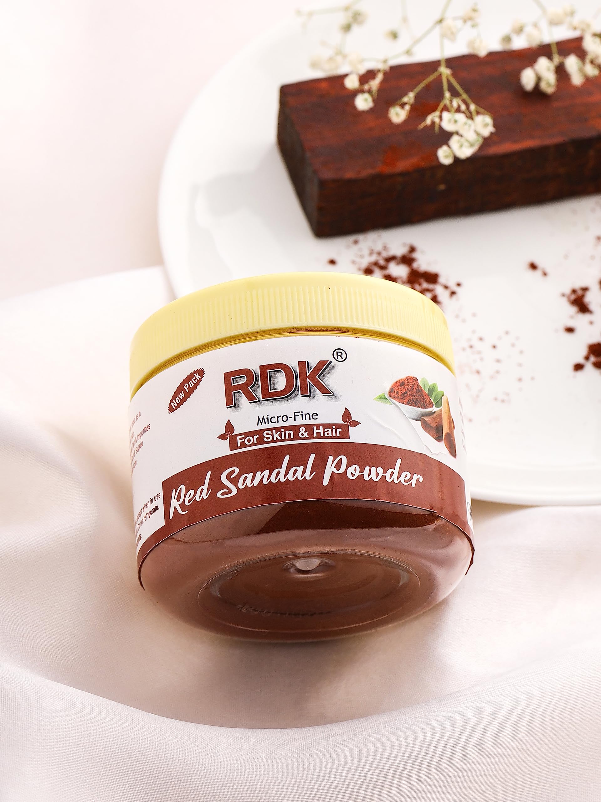 RDK Pure & Natural Red (Lal) Sandalwood Powder For Removal of Sun Tan and Dullness, Gives Natural Soft, Reducing Blemishes and Treating Acne, Pinkish, Glowing & Shiny Skin (50 Grams)