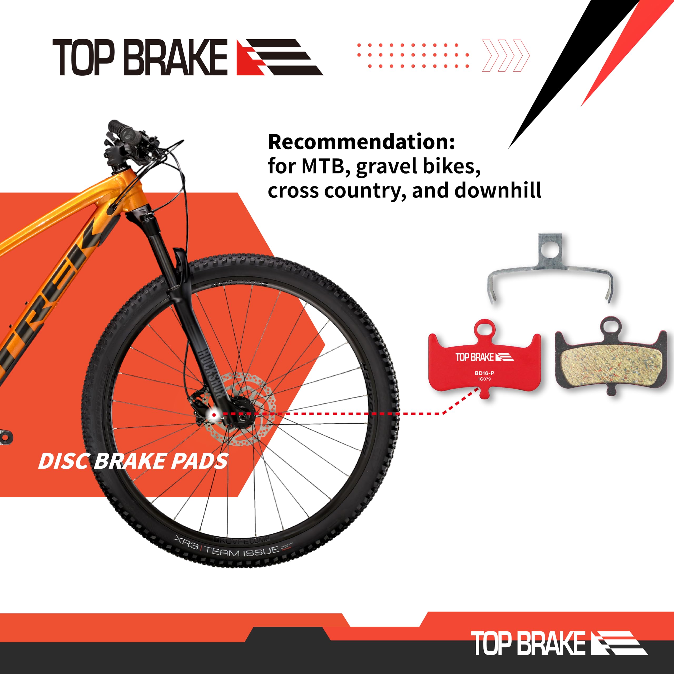 TOP BRAKE Disc Bike Brake Pads for Hayes Dominion A4 ([BD16-P