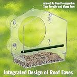 Jaykyfine Window Bird Feeder with Strong Suction Cups for Outside - Clear Window Bird Feeders Outdoor Suction, Bird Feeder Window Mounted, Detachable Seed Tray, Easy to Clean and Refill