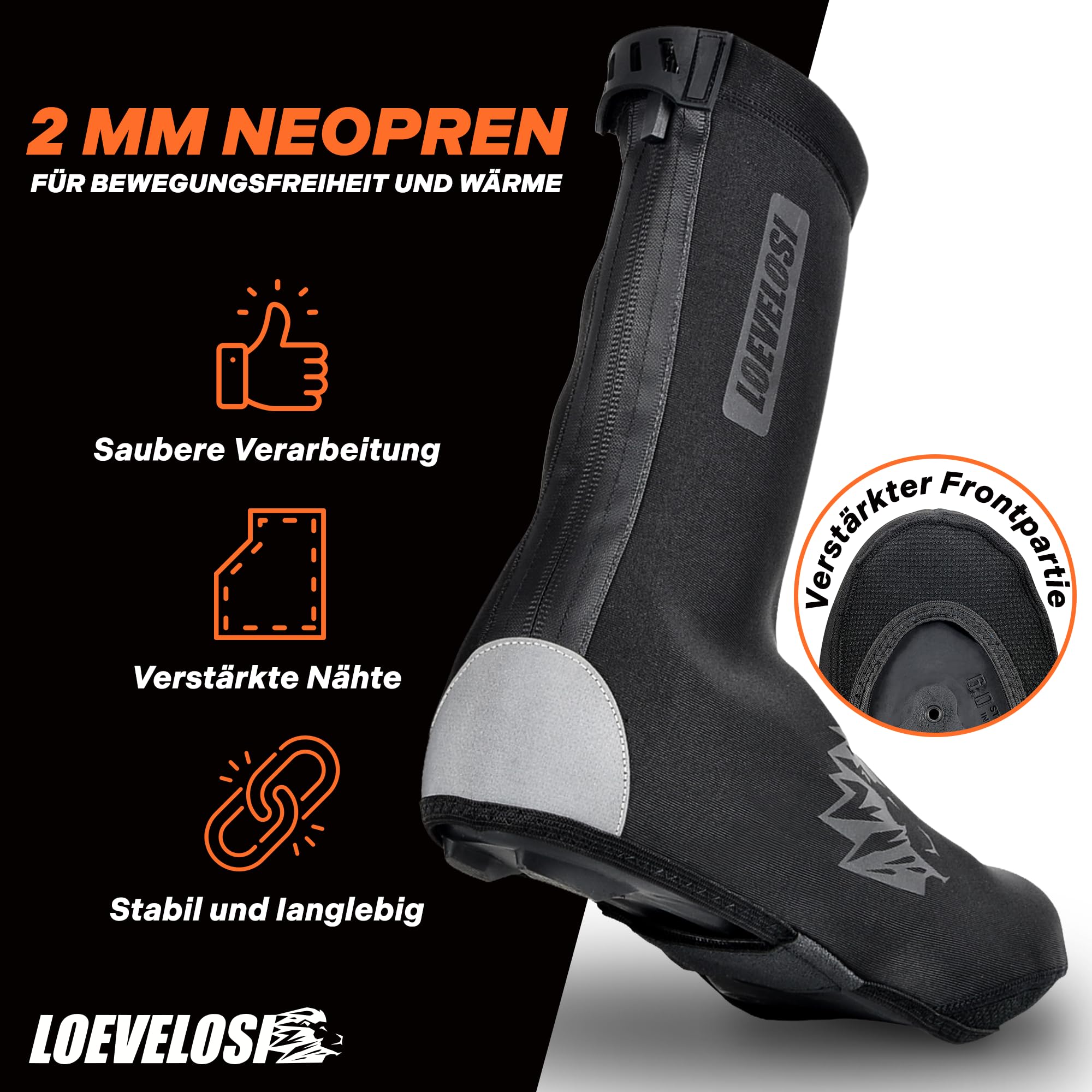 Neopren Rennrad Überschuhe Fahrrad Wasserfest Winddicht Winter Rennradschuhe Regen-Schutz Schuh-Überzieher Reflektierend Über-Schuhe