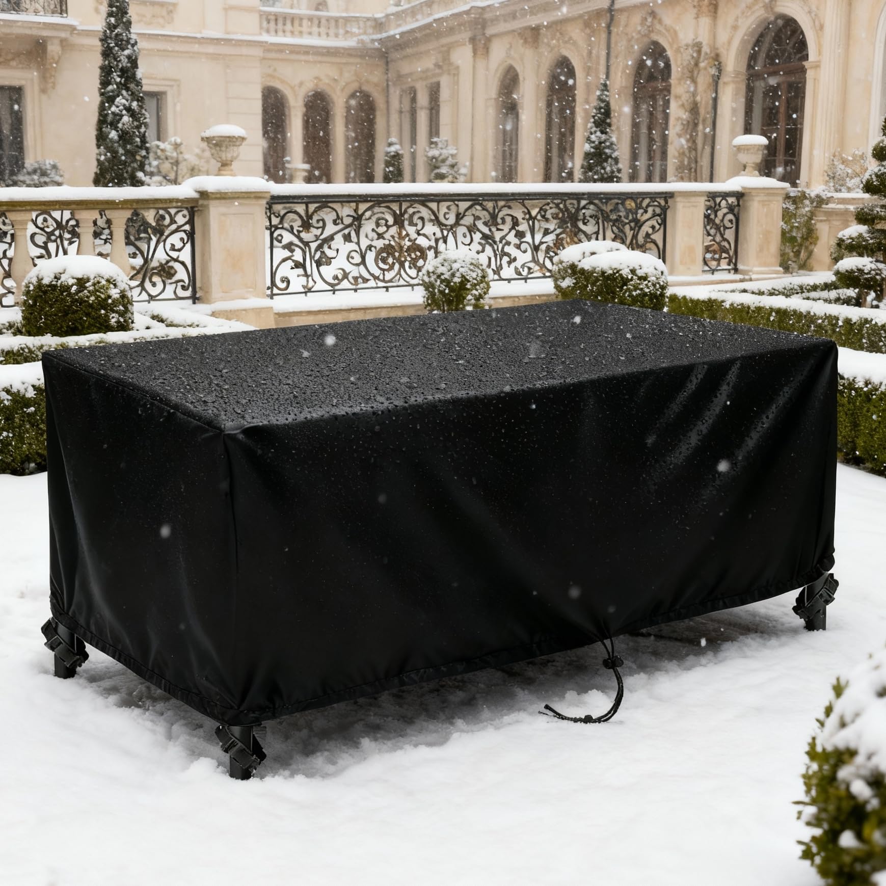 Copertura per mobili esterni Telo Copri Mobili da Giardino 300x130x60cm/Lunghezza x Larghezza x Altezza 420D Telo Copri Tavolo Esterno Impermeabile ideale per tavolo salotto da giardino terrazza