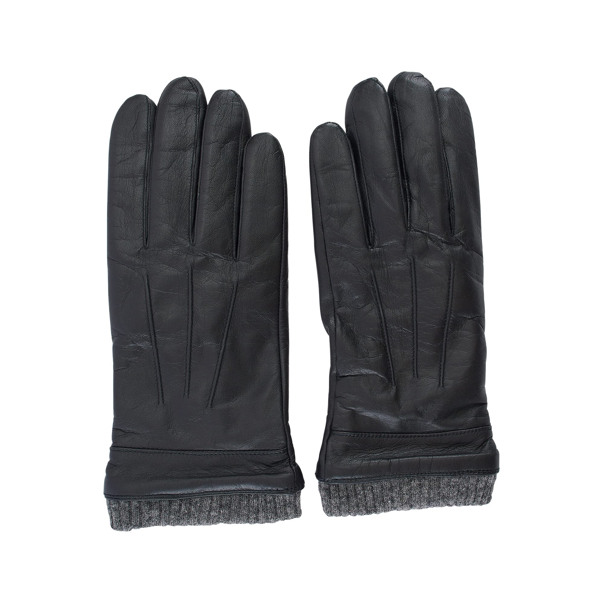 Lederhandschuhe für Herren - Innenfutter aus 100% Wolle - Handschuh mit Smartphone-Touch-Funktion - eleganter Winterhandschuh - 100% Schaf-Nappa