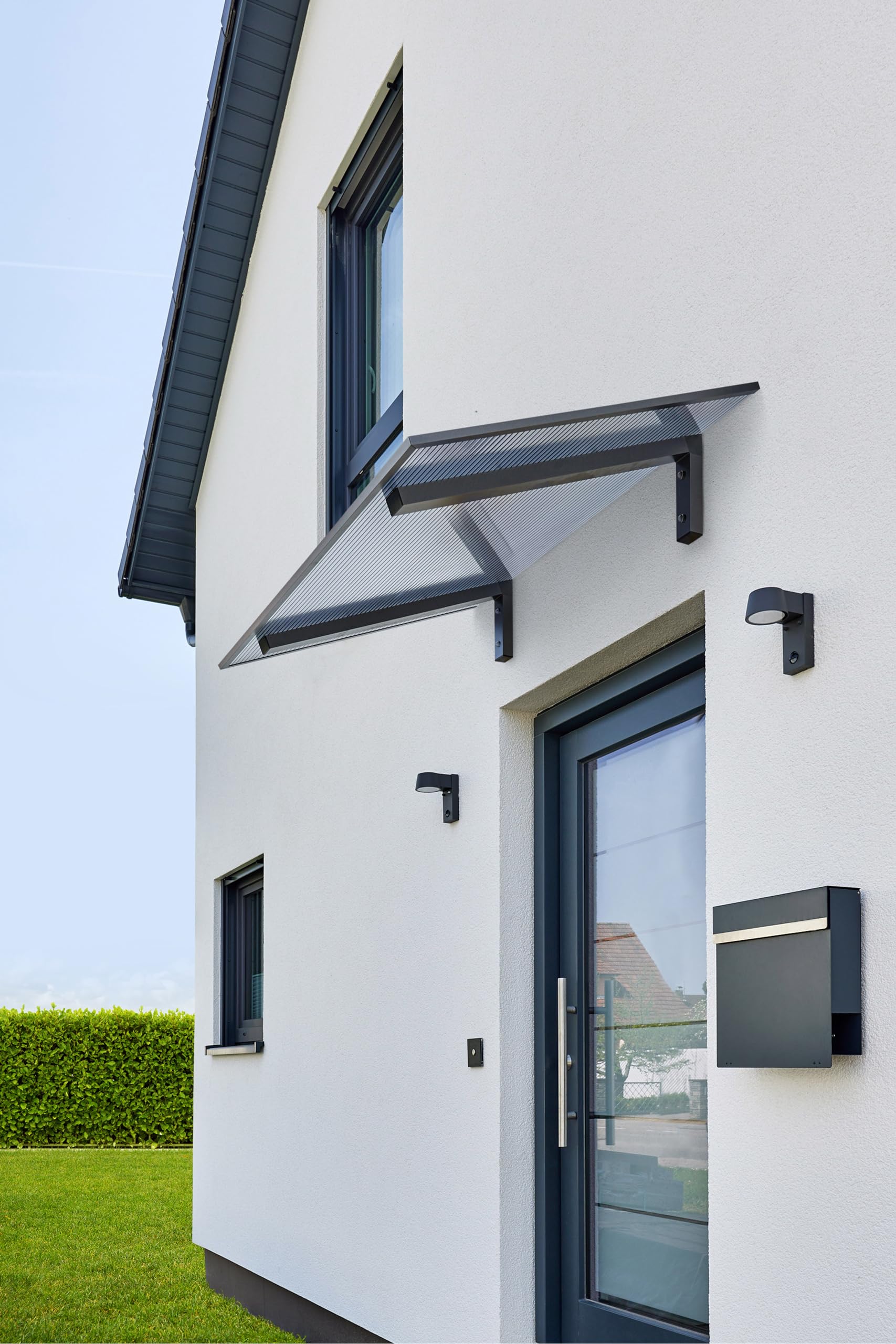 Gutta Pultvordach Haustürdach Vordachsystem PT/SE 150 x 98 x 34,5 cm Anthrazit Zebraplatte
