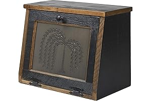 Rustic Antique Bread Box with Interior Shelf