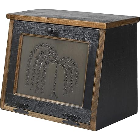 Rustic Antique Bread Box with Interior Shelf
