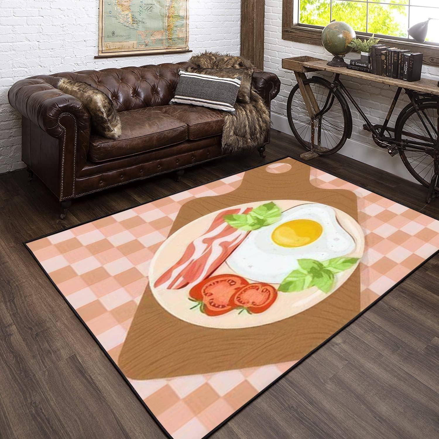 Tapis résistant aux taches imprimé 3D avec envers antidérapant
