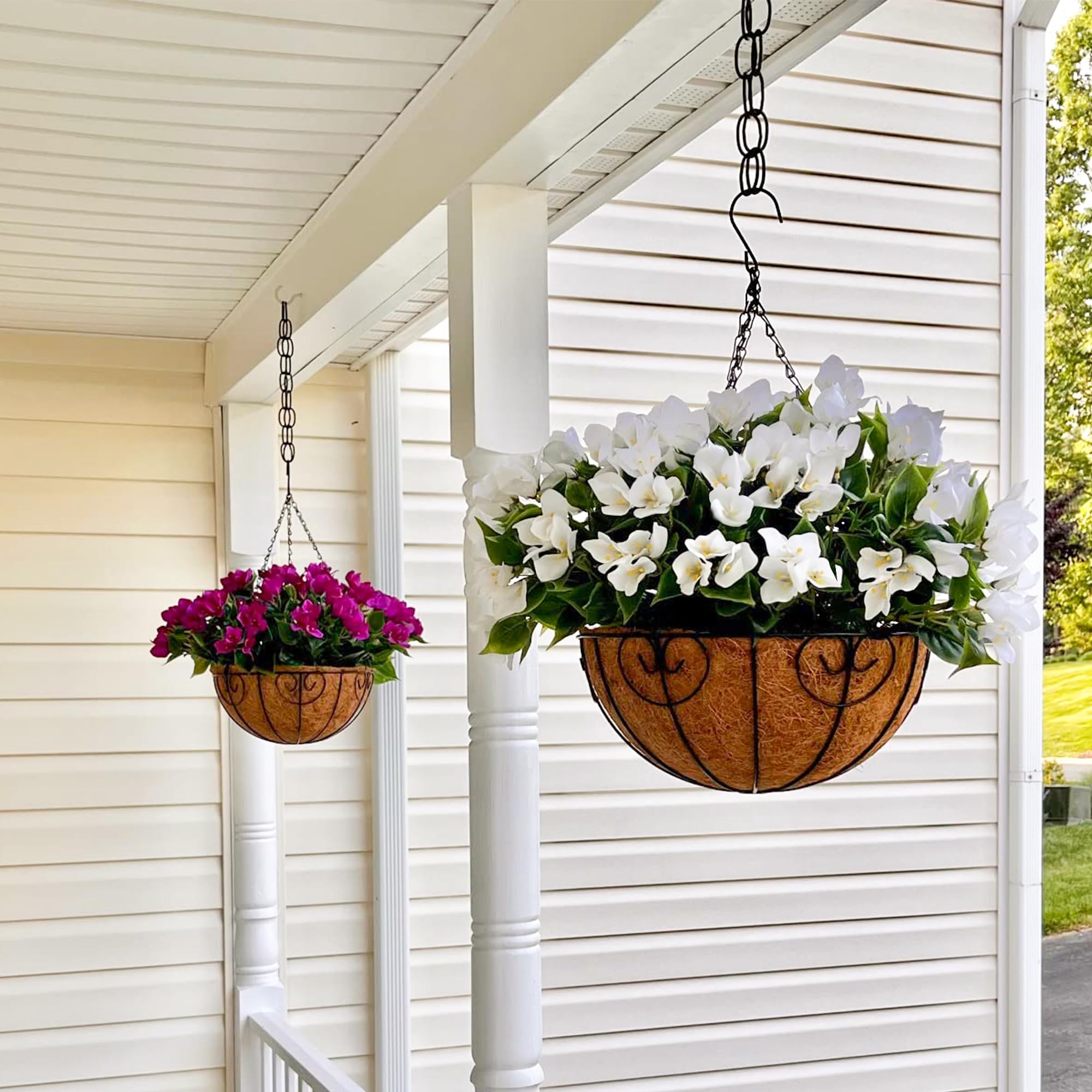 Cestini Intrecciati A Mano, In Rattan, Con Fiori Artificiali, Cestelli Portatili, Cestini In Iuta, Da Appendere Alla Porta, Per Interni E Giardini - Foto 6
